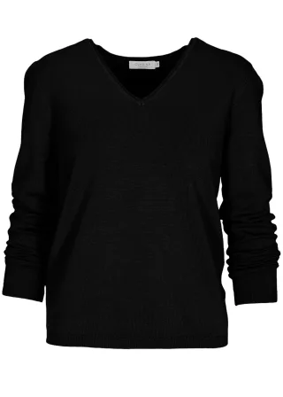 CLARINA - Ganzjahres NOS V-Pullover, 1/1 900 schwarz - Gr. - 36