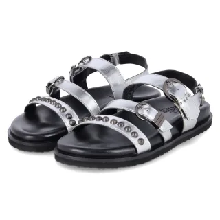 Bullboxer Sandalen  Silber - Gr. 37 -  Echt Leder