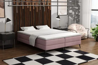 Boxspringbett Schlafzimmerbett BREST 180x200cm Stoff Soro Rosa