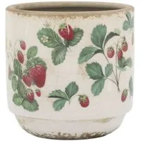 Chic Antique Blumentopf Chic Antique Blumentopf FRAISES Übertopf mit Erdbeeren 10x10 cm