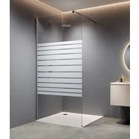welltime Walk-in-Dusche, 8mm Starke Scheibe mit Streifendekor