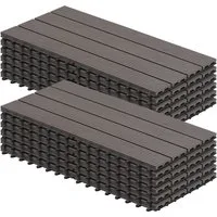 Woltu WPC-Fliesen, 12 St., Terrassendielen Holz-Optik 30x60cm mit klicksystem