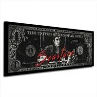Artedinoi Leinwandbild Pop Art Scarface Film Dollar Leinwandbild Wandbild Kunst XL Deko