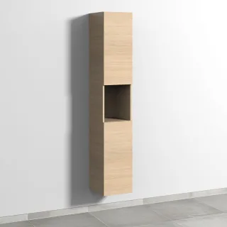Sanipa 3way Hochschrank mit 2 Türen und 1 offenem Fach, Eiche-Nordic SM11348