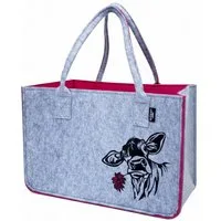 Camolo Tragetasche Shopper Filz Einkaufstasche COW mit Henkel