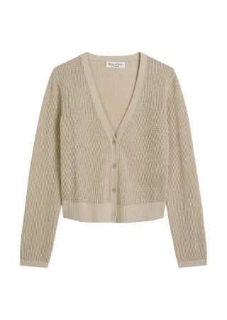 Marc OPolo Casual - Ajour-Cardigan regular Linen Beige - Gr. - S