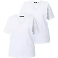 Ulla Popken T-Shirt T-Shirt Doppelpack V-Ausschnitt Regular Halbarm