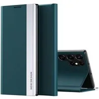 Wigento Handyhülle Flipcase für Samsung Galaxy S26 Ultra Electroplated Kunstleder Grün 6,9 Zoll, Seiten-Elektroplattierung, Flip-Stand, Adsorptionsfunktion
