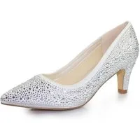 White Lady 925 zirkonia Satin-Strass - Brautschuhe Pumps