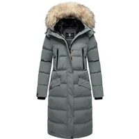 Marikoo Schneejacke Marikoo Schneesternchen Damen Winter Steppjacke B890 langer Parka mit abnehmbarer Kapuze