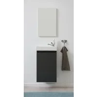 welltime Badmöbel-Set Oslo 2-teilig, (Komplett-Set, 3-St), Waschtisch mit Waschbecken und Spiegel Breite 40cm, Gästewaschtisch