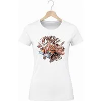 Banco T-Shirt Damen Chic Girl Print Baumwolle Rundhals Casual Style Damen Oberteil Chic Girl Print Baumwolle Rundhals Casual Stylelook