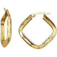 Firetti Paar Creolen Schmuck Geschenk Gold 375 Ohrschmuck Ohrringe Struktur
