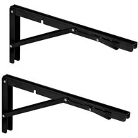 SO-TECH® Wandregalhalter 1 Paar Schwerlast Klappkonsolen Tragkraft bis 150 kg, Set, schwarz, Breite 25 mm, Höhe 175 mm, Tiefe 400 mm