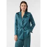 comma Jackenblazer Indoor-Blazer Antaillierter Blazer aus Crinkle-Satin