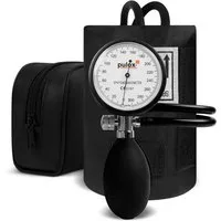 pulox Blutdruckmessgerät Manuelles Aneroid Doppelschlauch-Sphygmomanometer mit Tasche
