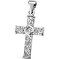 Firetti Kettenanhänger Schmuck Geschenk Silber 925 Halsschmuck Anhänger Kreuz, mit Zirkonia (synth)