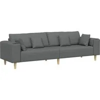 vidaXL Sofa Sofa mit Kissen Dunkelgrau 250 x 77 x 76 cm Stoff, 1 Teile