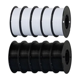 KINGROON PETG 3D Printer Filament 1.75mm 10kg Black and White High Strength Easy to Print Eco-Friendly No Bubbles Smooth