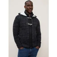 KangaROOS Kapuzenstrickjacke mit Reißverschluss und Knebelknopfverschluss, Regular Fit, Langarm