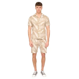 Duck and Cover - "Hopkinton" Hemd und Shorts Set für Herren, Atmungsaktiv (Helles Steingrau)