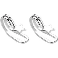 LÖB Ohrklemme Silber Ohrklemme Sterne Ear Cuff Ring Fake Piercing Ring Hoop Modern (Geschenke für Frauen Damen Beste Freundin Mutter Mama Ehefrau Oma sie zum Geburtstag Schmuck Sommer, Inkl. Schmuckbox), Ohrmanschetten Ohrringe Ear Climber Klemmring 