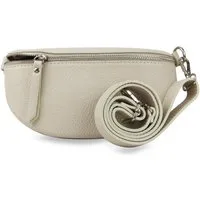 Frentree Umhängetasche Damen aus Echtleder, Made in Italy, Crossbody Schulter/Bauchtasche, mit silbernem Reißverschluss, verstellbarer Schulterriemen, Größe Mini