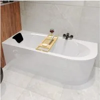 KOLMAN Badewanne Eckwanne AVITA 150x75 Links mit AcrylSchürze + Kopfstütze