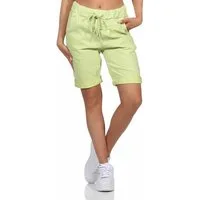 OriginalYou Chinoshorts Damenhose Kurze Damen Sommerhose Chino Shorts Schlupf Bermuda Stretchgewebe in modernem Knitterlook, elastischer Bund mit Kordelzug