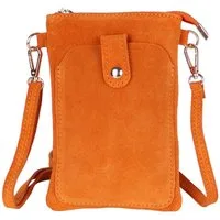 MIRROSI Handytasche Damen Kleine Umhängetasche aus Wildleder Made in Itlay (ca.14x21x3cm), Mini Handytasche zum Umhängen, Handy Tasche