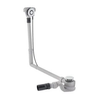 Geberit d52 Badewannenablauf 150751216 mit Druckbetätigung, mit Fertigbauset, Länge 50cm, hochglanz-verchromt