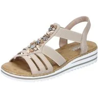 Rieker Riemchensandale Sommerschuh, Sandalette, Keilabsatz, mit sommerlicher Verzierung