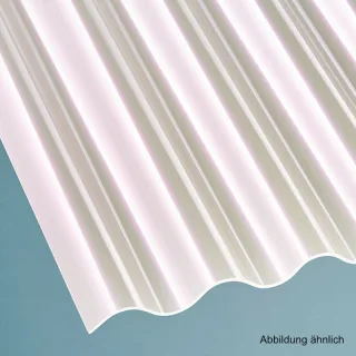 Acryl Lichtplatte | Sunstop Effekt | Wellplatte | 76/18 | ca. 3 mm | Breite 1045 mm | opal-weiß