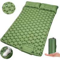 AKKEE Isomatte Campingmatte mit Kissen, Isomatte Outdoor, 2 Personen, Selbstaufblasend, Isomatte Ultraleicht, Isomatte Camping Outdoor