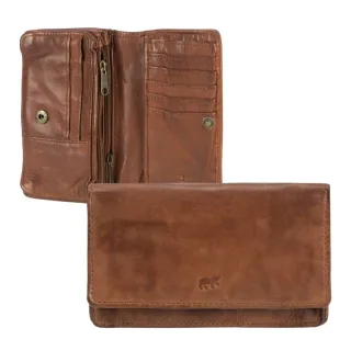 Geldbörse Damen Leder cognac braun mit vielen Kartenfächern (14) und RFID Schutz | Bear Design Portemonnaie Emma CL782