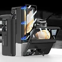 Wigento Handyhülle Für Honor Magic V Magnetscharnier Kunststoff Handy Tasche Hülle Etuis Schwarz