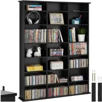 tectake CD-Regal Medienregal Stevie in Holzoptik 105,5x19x136,5cm, Sammlerset 1-tlg., höhenverstellbare und herausnehmbare Zwischenböden