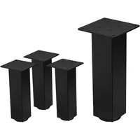 ML-DESIGN Tischbein Tischkufen I-Design Möbelfüße Tischgestell aus pulverbeschichtet Stahl, 4er Set Bankkufen 30cm Schwarz glänzend Möbelbeine