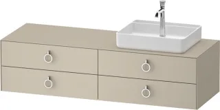 Duravit White Tulip Konsolenwaschtischunterbau wandhängend Taupe Seidenmatt 1600x550x408 mm - WT4995 WT4995R60600010
