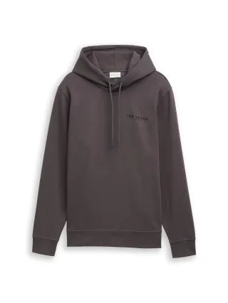 Tom Tailor - Hoodie Sweatshirt mit Logo-Print tarmac grey - Gr. - XL
