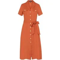 Highmoor Midikleid Halbarm-Kleid mit Brusttaschen