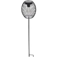 Dekoleidenschaft Gartenstecker "Atmosfera" Solar LED Gartenlaterne, schwarz, Outdoor Solarleuchte Solarstecker wetterfest für Draußen