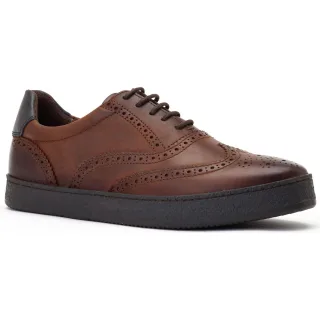 Base London Christo Leder Herren Braun Schnürschuhe