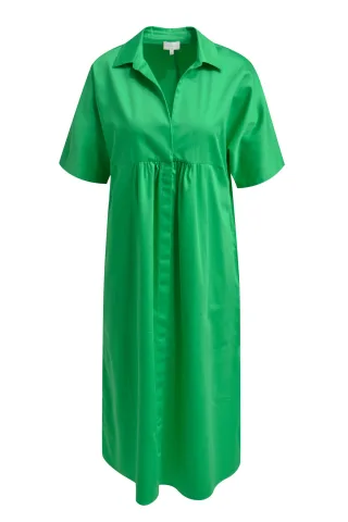 Milano Italy - Dress w collar + slit, horizontal dart at chest w gathering apple - Gr. - 44