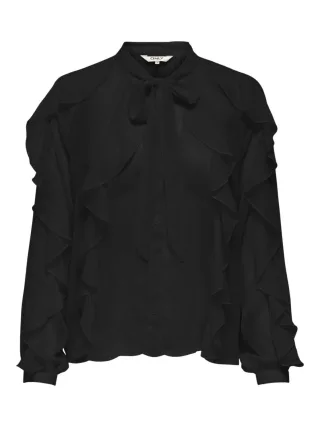 ONLY - ONLTARYN LS ROMANTIC RUFFLE BLOUSE WVN Black - Gr. - S