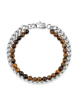 Zeeme Stainless Steel Armband Edelstahl Tigerauge