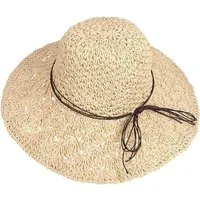 Zaewry Strohhut Breite Krempe Sonnenhut Sommerhut Damen Strandhut Faltbar Strohhut Einheitgröße wellenförmiger Rand
