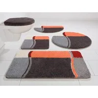 OTTO home Badematte Belio, Badvorleger, Badezimmer Teppich, Höhe 20 mm, rutschhemmend beschichtet, schnell trocknend, strapazierfähig, fußbodenheizungsgeeignet, Kunstfaser, 2-tlg. Stand-WC Set, Badematte, Badteppich, Badematten auch als 2 tlg. Set er