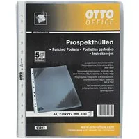 Otto Office Premium Prospekthülle Premium, 100 Stück, glasklar, Format A4 mit Multilochung, oben offen