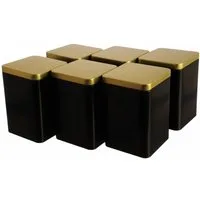 DOSENRITTER Vorratsdose GOLDI, (6-Set), Schwarz-Gold